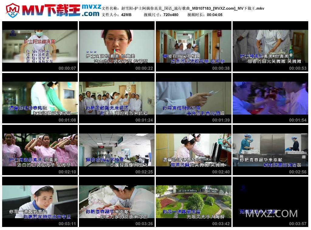 赵雪阳-护士阿姨你真美_国语_流行歌曲_MB107183